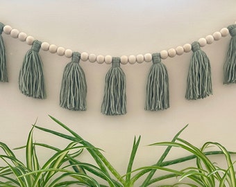 Empavesado de borlas ecológico / Hecho a mano / Sostenible / Regalo / Decoración / Vegano / Boho / Eco / Boda / Bebé / Regalo de Navidad