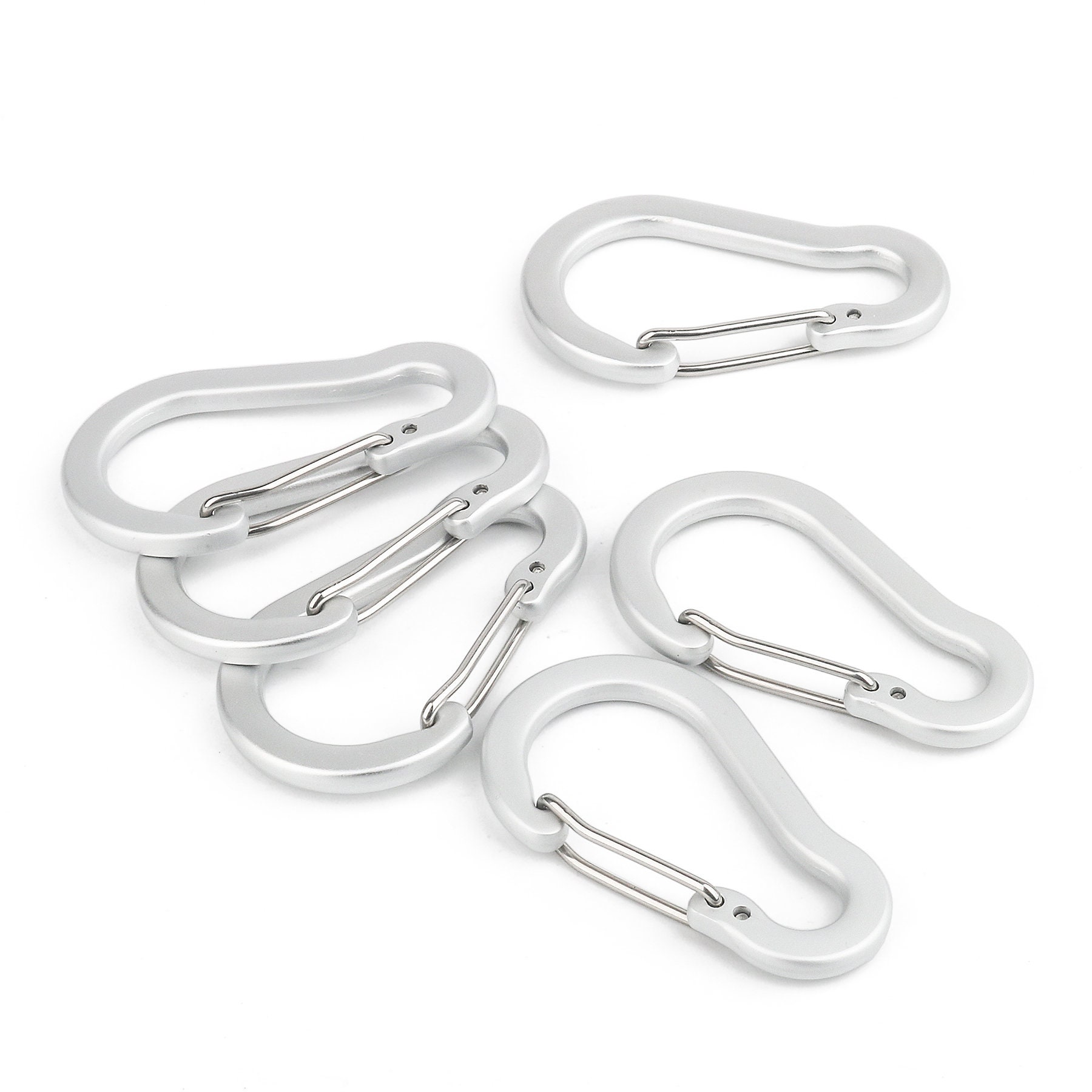 10pcs S Biner Carabiner,40mmx18mm Black Alloy Carabiner Clip,dual Gated  Spring Snap Hook Clasp Key Ring for Rock Climbing Gifts 