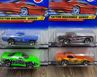 Hot Wheels Tattoo Machines Car Set of 4, No 685 686 687 688 NIP