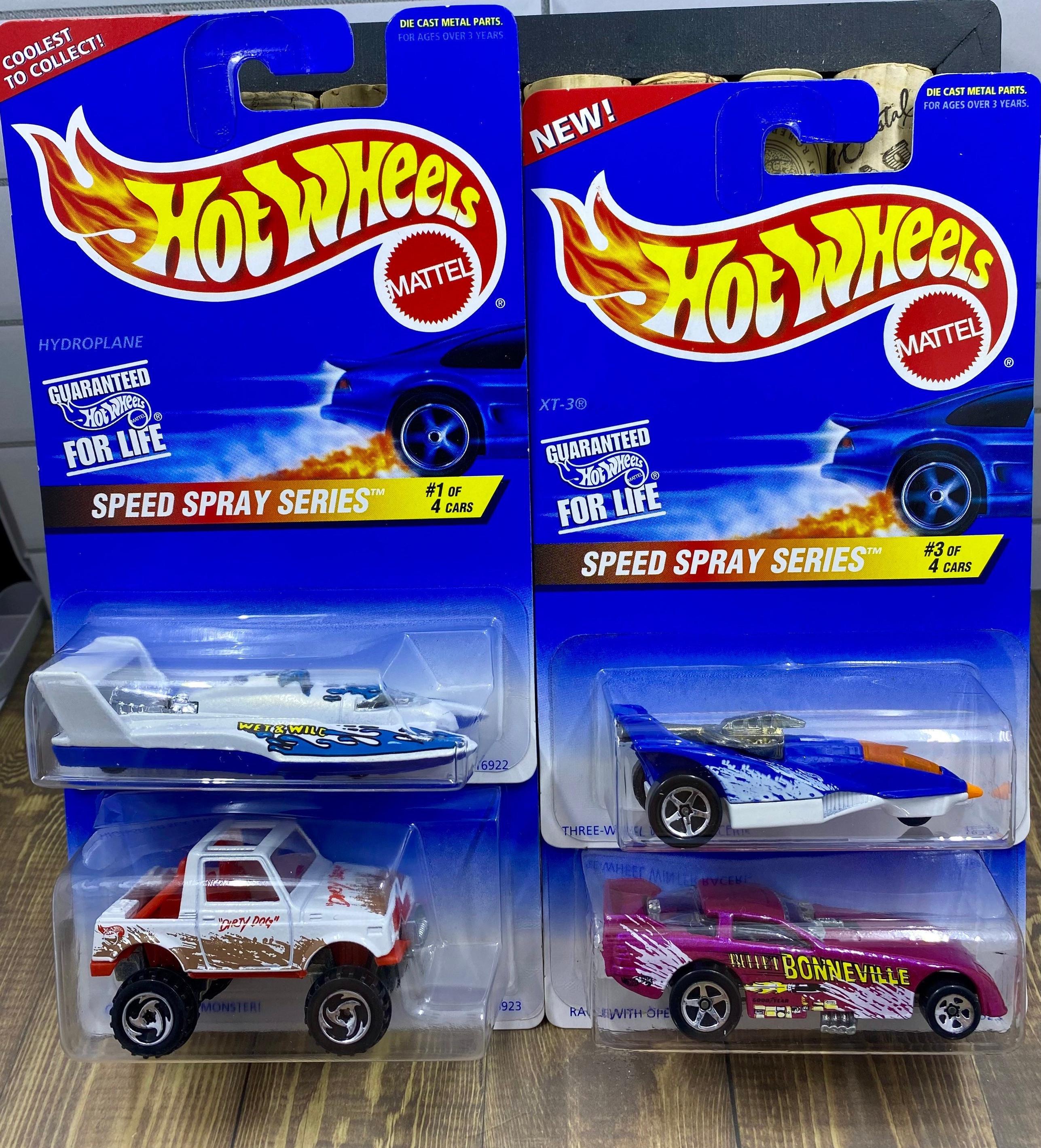 1997 Hot Wheels SPEED SPRAY SERIES (4 Cars) W/ Funny Car and