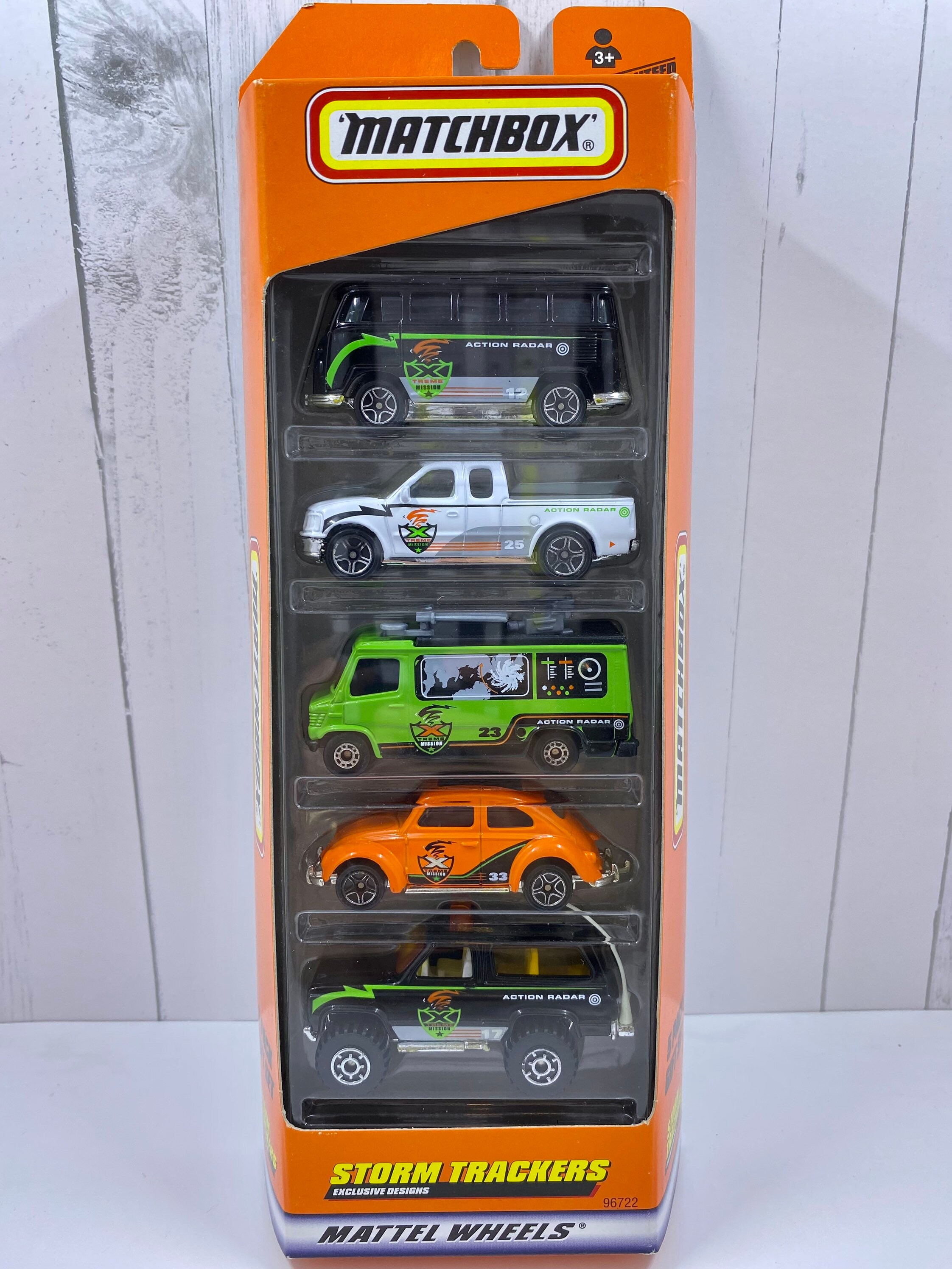 Matchbox STORM TRACKERS 5-Pack (1999) VW Beetle & Bus, Chevy Blazer