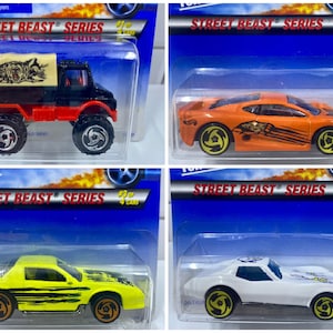 1997 Hot Wheels STREET BEAST SERIES (4 Cars) w/ Mercedes-Benz Unimog