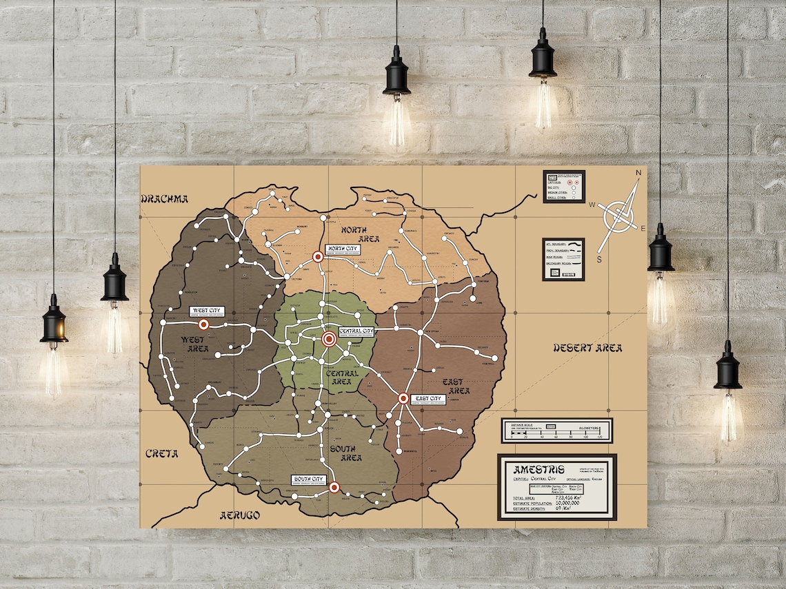 Fullmetal Alchemist print Fullmetal Alchemist world map FMA  Etsy