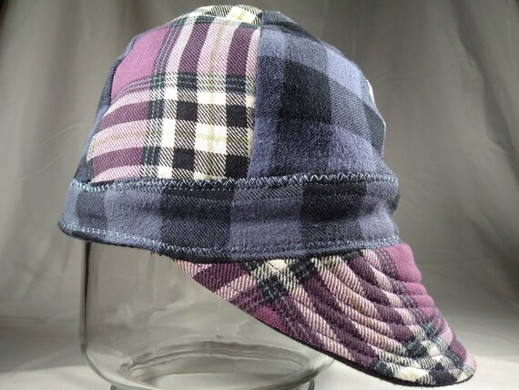 Purple/blue Plaid Hat Small - Etsy New 