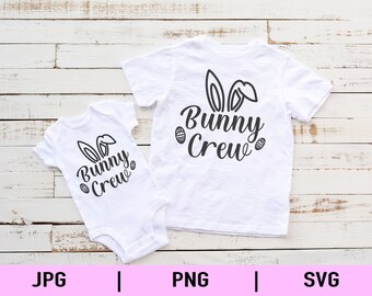 Bunny Crew SVG| Easter Bunny Ears SVG| Easter SVG| | Easter Shirt| Bunny Sublimation| Cricut Designs| Easter| Easter Egg Hunt| Family svg|