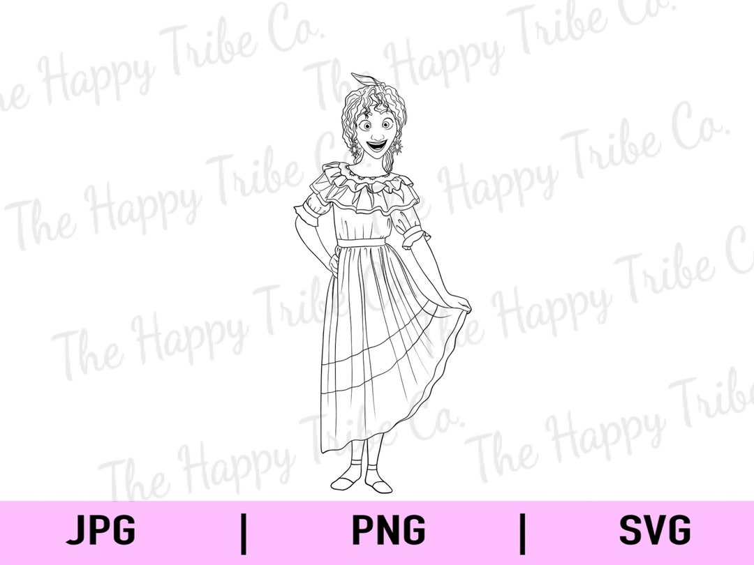 Pepa SVG Encanto Madrigal Pepa Coloring Page Pepa Decal - Etsy