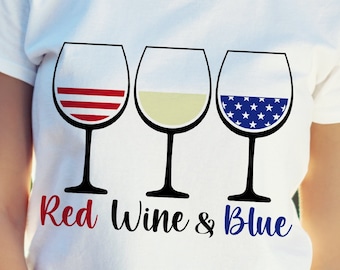 Red Wine and Blue Png svg,4th of July svg,Patriotic svg,American Independence Day svg,USA Wine Glasses,svg files for cricut