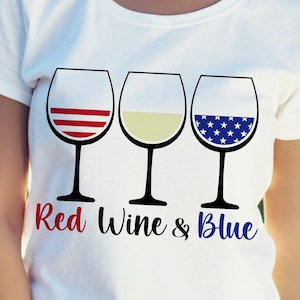 Vino tinto y azul Png svg, 4 de julio svg, Patriotic svg, American Independence Day svg, USA Wine Glasses, svg files for cricut
