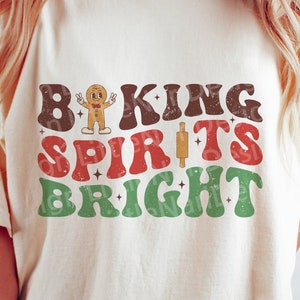 Espíritus de hornear Bright svg, Feliz Navidad svg, Galleta de Navidad, Vacaciones, Camisa de Navidad divertida, Retro, dxf, png, eps, archivos svg para cricut