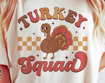 Turkey Squad svg, Funny Thanksgiving svg, Retro Turkey png, Thanksgiving Shirt, Autumn svg, dxf, png, eps, svg files for cricut