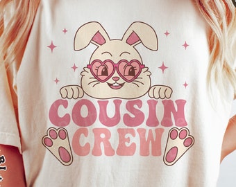 Easter Cousin Crew svg, Easter Bunny shirt, Cute Rabbit, Retro svg, Funny Eater svg, Groovy  svg, dxf, png, eps, svg files for cricut