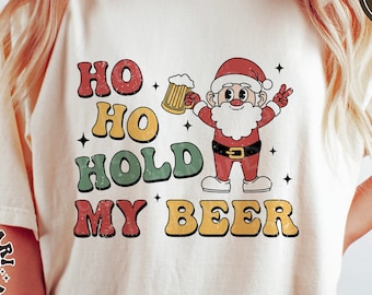 Ho Ho Hold My Beer svg, Retro svg, Funny Christmas svg, Christmas Santa, Christmas Shirt, Holiday svg, dxf, png, eps, svg files for cricut