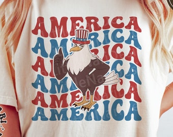 America svg, 4th Of July svg, 4th Of July Shirt, Retro svg, Eagle Character, dxf, png, eps, svg files for cricut