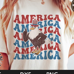 America svg, 4 de julio svg, camisa del 4 de julio, Retro svg, Eagle Character, dxf, png, eps, archivos svg para cricut