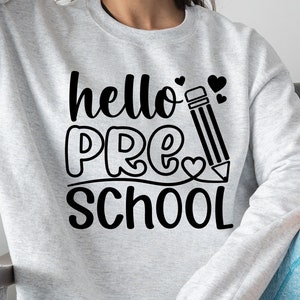 Hola Preescolar svg, Preescolar svg, Regalo del Maestro svg, Maestro de Preescolar svg, 1er Día De Escuela svg, Regreso a la Escuela svg, svg archivos para cricut