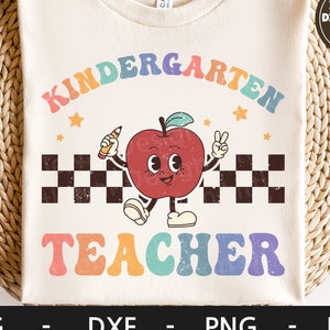 Kindergärtnerin svg, Back to school svg, Apple svg, lustige Lehrer Shirt svg, Retro svg, dxf, png, eps, svg-Dateien für Cricut