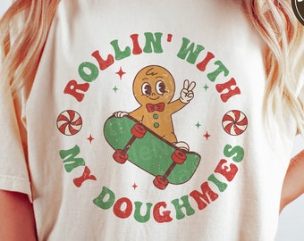 Rollin' With My Doughmies svg, Merry Christmas svg, Christmas Cookie svg, Christmas Shirt, Holiday svg, dxf, png, eps, svg files for cricut