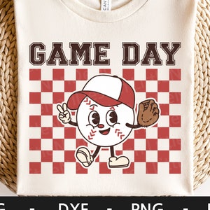 Game Day svg, Baseball svg, Sports shirt, Retro Baseball Character, Baseball Cartoon, dxf, png, eps, svg files for cricut