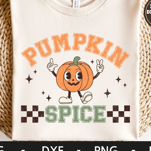 Pumpkin Spice svg, Camisa de otoño, Retro Character svg, Pumpkin svg, Acción de gracias, Otoño, dxf, png, eps, archivos svg para cricut