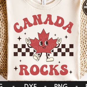 Canada Rocks svg, Canada Day svg, Retro Charakter svg, Maple Leaf svg, kanadisches Shirt, Dxf, Png, Eps, svg-Dateien für Cricut