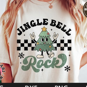 Jingle Bell Rock svg, Retro svg, Navidad divertida svg, Árbol de Navidad svg, Camisa de Navidad, Vacaciones svg, dxf, png, eps, archivos svg para cricut