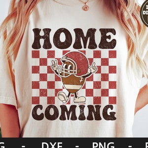 Home Coming svg, Temporada de fútbol svg, Retro svg, Personaje de fútbol, Día del juego svg, dxf, png, eps, archivos svg para cricut