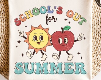 School's out for summer svg, Last day of school shirt svg, Teacher svg, Teacher summer, Retro character, dxf, png, eps, svg files for cricut