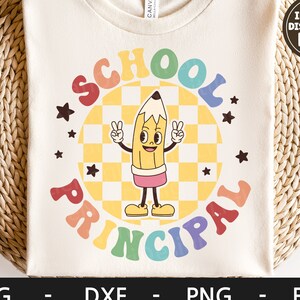 Director de escuela svg, Regreso a la escuela svg, Camisa de director divertido, Lápiz retro, Primer día de escuela svg, dxf, png, eps, archivos svg para cricut