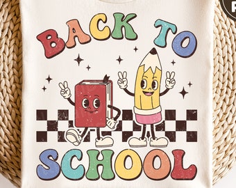 Back to school svg, Book svg, Pencil svg, Teacher shirt svg, Kids shirt, Retro svg, dxf, png, eps, svg files for cricut