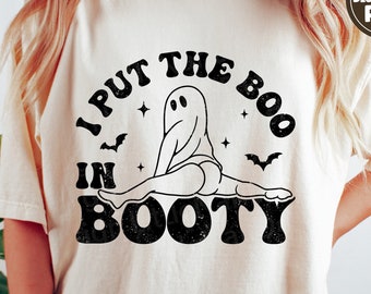 I Put The Boo In Booty Ghost SVG: Retro Halloween Shirt Design (Digital Download)