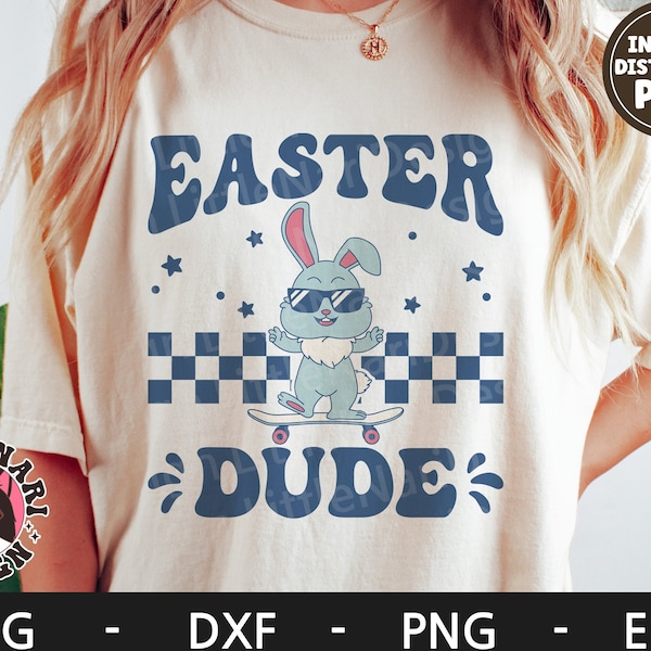 Easter Dude svg, Funny Eater svg, Retro Bunny svg, Easter shirt, Boy shirt, Skateboard svg, dxf, png, eps, svg files for cricut