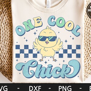 One Cool Chick svg, Happy Easter svg, Retro Chick svg, Easter shirt, Funny Eater svg, Boy shirt, dxf, png, eps, svg files for cricut