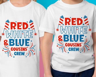 Red white & blue cousin crew 2024 svg, 4th of July svg, Fourth of July, Independence Day Shirt, cousin crew 2024 svg, svg files for cricut