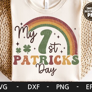 Mi 1er Día de Patricio svg, St Patrick's svg, Shamrock svg, Clover svg, Irish svg, Rainbow svg, dxf, png, eps, svg archivos para cricut