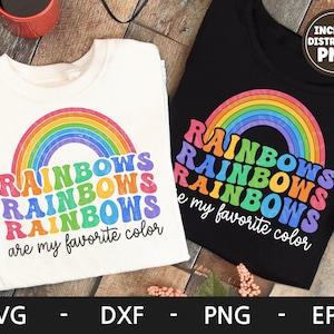 Los arcoíris son mi color favorito svg, Pride Shirt, LGBTQ Rainbow, Gay Pride, LGBT pride shirt, Retro svg, dxf, png, eps, archivos svg para cricut
