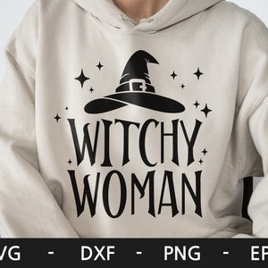 Witchy Woman svg, Halloween svg, Halloween Shirt, Witch svg, Witch hat svg, Spooky Vibes svg, dxf, png, eps, svg file for cricut
