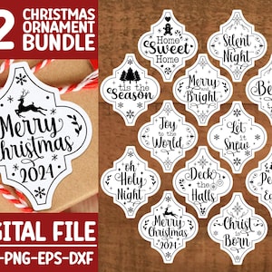 Arabesque Christmas Ornament Bundle, Christmas Decor svg, Arabesque Ornament svg, Merry christmas svg, dxf, png, eps, svg files for cricut
