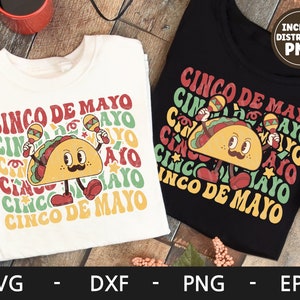 Cinco de Mayo svg, Cinco de Mayo svg, mexikanische svg, Retro Taco, Kinder Shirt Design, Schnurrbart, Dxf, Png, Eps, svg Dateien für Cricut