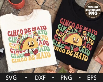 Cinco de mayo svg, Cinco de mayo svg, Meksykańskie svg, Retro Taco, Projekt koszulki dziecięcej, Wąsy, pliki dxf, png, eps, svg dla cricut