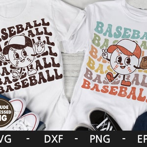 Personaje de dibujos animados de béisbol svg, béisbol svg, camisa deportiva, personaje de béisbol retro, dibujos animados de béisbol, dxf, png, eps, archivos svg para cricut