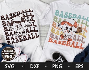 Baseball Cartoon Character svg, Baseball svg, Sports shirt, Retro Baseball Character, Baseball Cartoon, dxf, png, eps, svg files for cricut