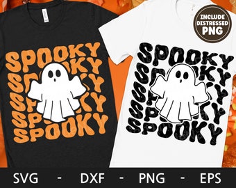 Spooky svg, Halloween shirt, Retro svg, Spooky Season svg, Ghost svg, Kids Halloween svg, dxf, png, eps, svg files for cricut
