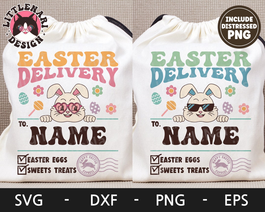 Easter Bag Svg, Retro Bunny Svg, Egg Hunt Bag Svg, Special Delivery Svg ...