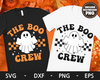 The Boo Crew SVG: Retro Halloween Ghost Shirt Design (Digital Download)