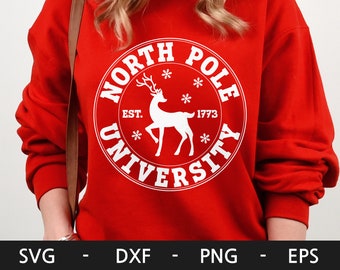 North Pole University svg, Christmas svg, Santa Claus svg, Christmas shirt, Merry Christmas svg, dxf, png, eps, svg files for cricut