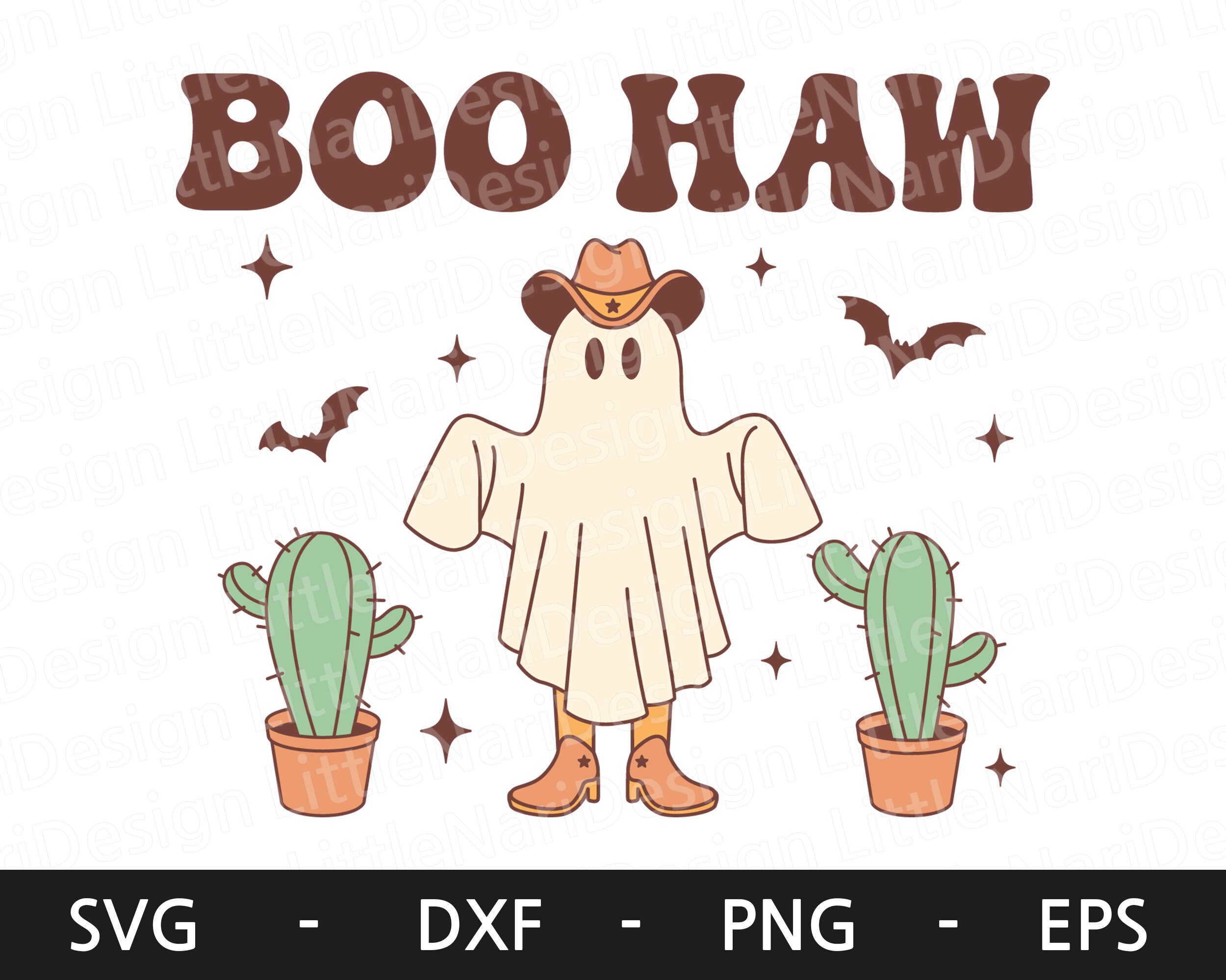 Boo Haw Svg, Halloween Shirt, Spooky Svg, Retro Svg, Western Ghost Svg ...