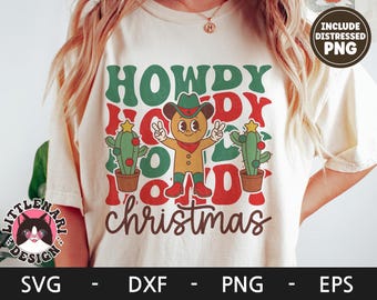 Howdy Christmas svg, Merry Christmas svg, Christmas Cookie svg, Western Christmas Shirt, Holiday svg, dxf, png, eps, svg files for cricut