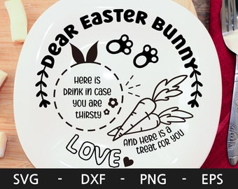 Dear easter Bunny svg, easter Bunny svg,easter treat svg,easter svg,plate svg,Carrot svg,bunny ears svg,bunny plate svg,svg files for cricut