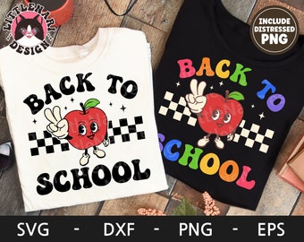 Back To School svg, First Day of School svg, Teacher Shirt, Retro Character svg, Apple svg, dxf, png, eps, svg files for cricut