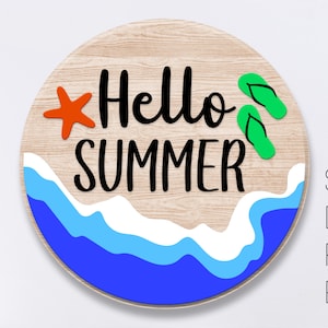 Summer Door Hanger svg,Summer svg,Hello Summer svg,Door sign svg,Summer Welcome svg,Laser cut file,Glowforge svg,svg files for cricut